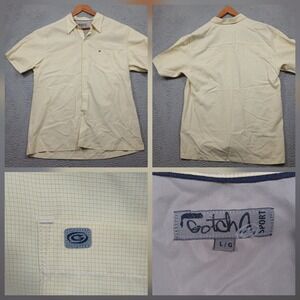 Gotcha‎ Sport Men's Large Yellow Short Sleeve Button-Up Shirt Surf Style